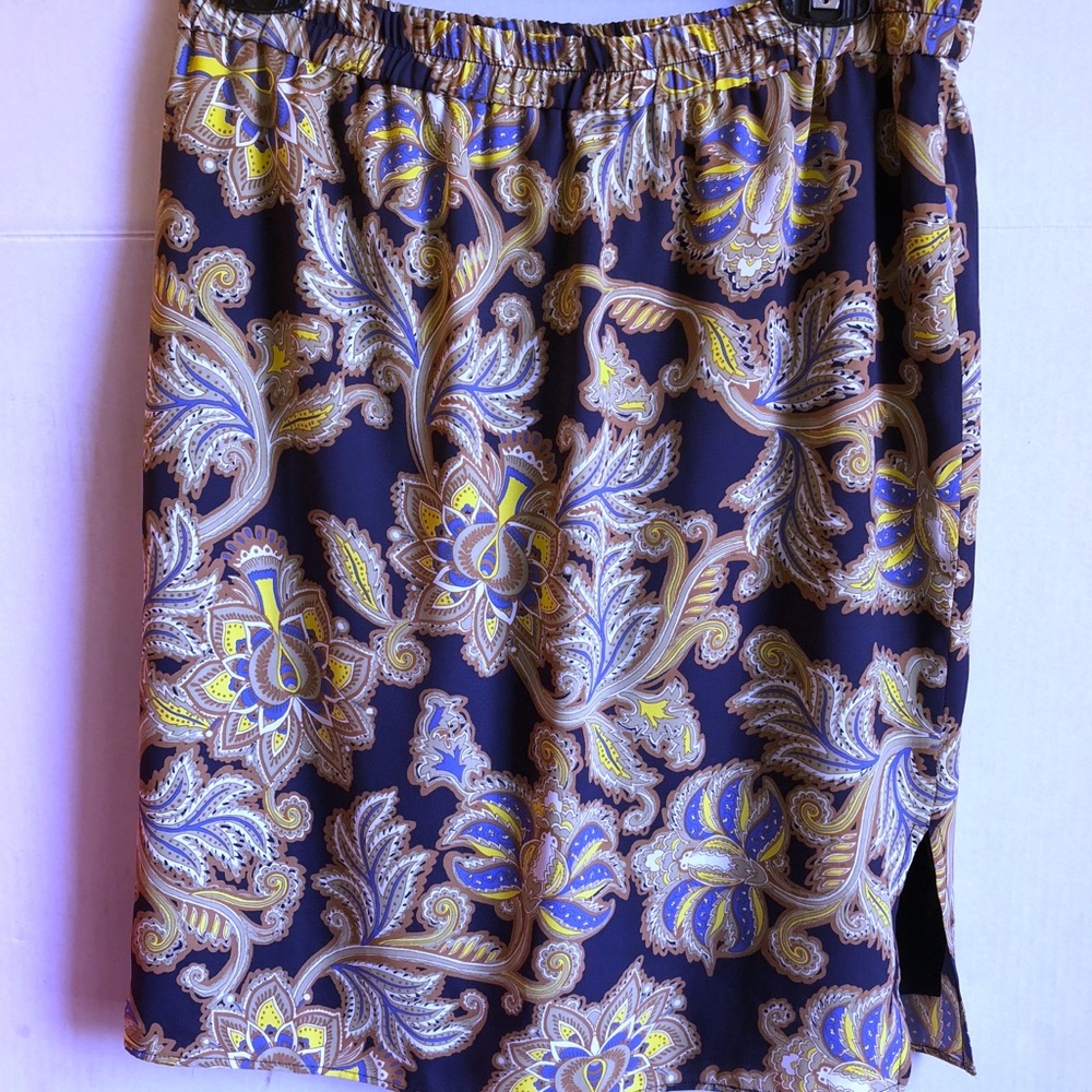 Ann Taylor Blue, Yellow, Brown Multicolored Skirt